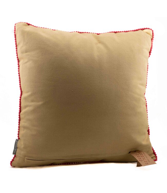 Pillow with embroidered Horse - khaki 45cm x45cm