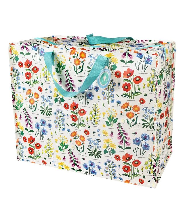 Big jumbo storage bag Wild Flowers recycled plastic 55cm