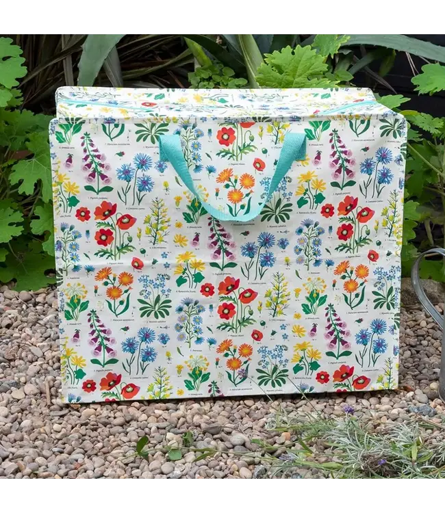 Big jumbo storage bag Wild Flowers recycled plastic 55cm