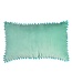 Rex London Velours kussen mintgroen met aqua pompons 33x50cm