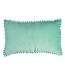 Rex London Velours sierkussen mintgroen met aqua pompons 32x50cm