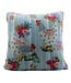 Only Natural Pillow blue-white with chicken embroidery 45x45cm