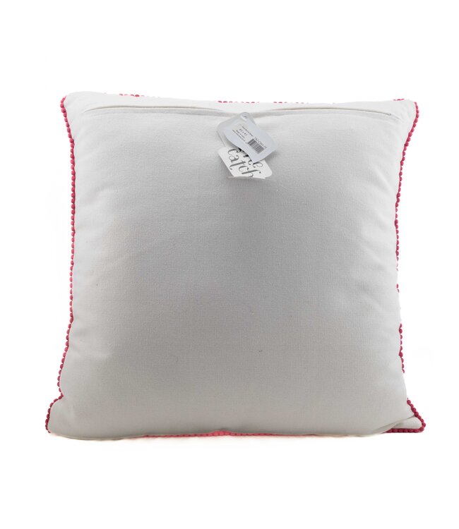 Pillow white Kissing parakeets embroidery 45x45cm