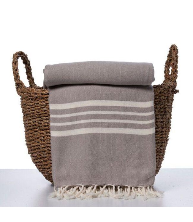 Hammam towel XL 220x160cm 2x4 stripes | taupe