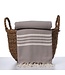 Lalay Hammam towel XL 220x160cm 2x4 stripes | taupe