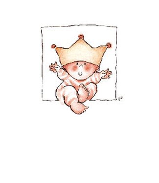 Floris Wishing card - Baby with crown -10x15 cm with envelope