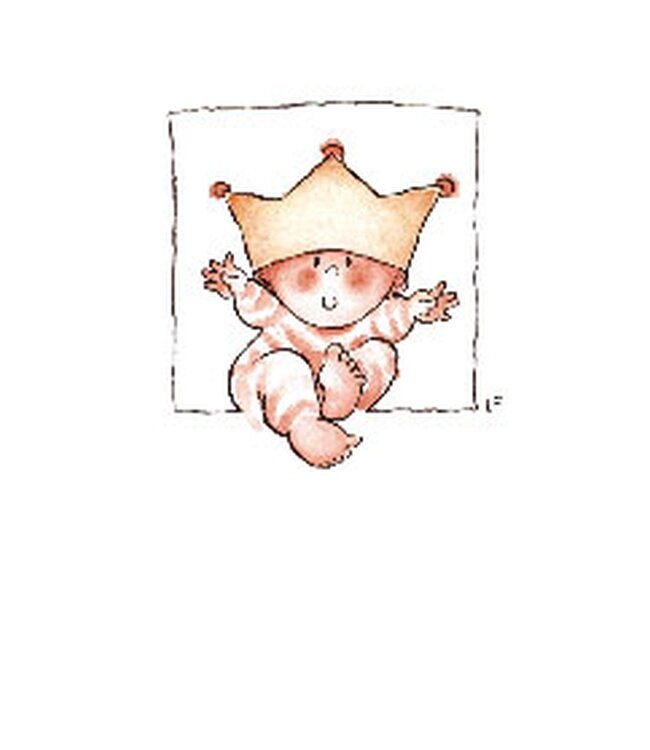 Wishing card - Baby with crown -10x15 cm with envelope