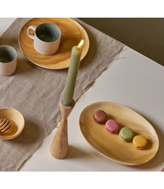 Flat wooden bowl oval 20x30cm