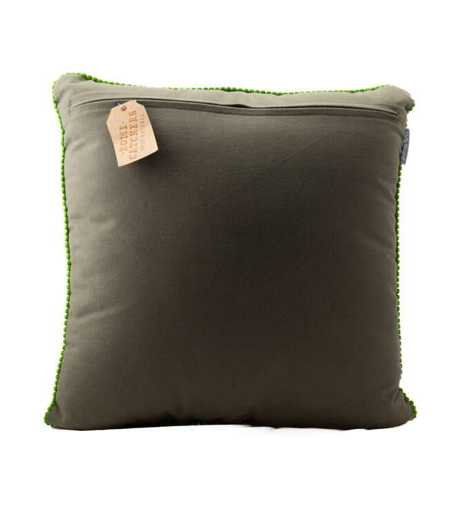 Pillow velour grey crochet flower heart LOVE - 45x45cm