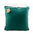 Pillow velour green crochet flower heart 45x45cm