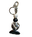 Kazuri Tas hanger keramiek 8 cm - zwart-wit-bruin