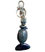 Bag hanger with black, brown and white ceramic beads - key chain 8 cm  - Copy