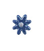 Verstelbare ring Kazuri bloem blauw