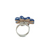 Ring ceramic flower blue - 3 cm