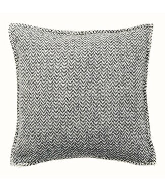 Klippan Sierkussenhoes wol Chevron antraciet-ecru 45x45cm
