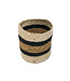 FairForward Plantenmandje jute gestreept. H 15 x D 15 cm