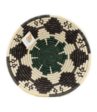 Zimba-arts Wicker (wall) bowl black-green-white