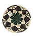 Wicker (wall) bowl black-green-white