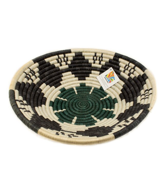 Wicker (wall) bowl black-green-white