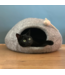 Felt Catcave light grey with mouse - D45xH30cm