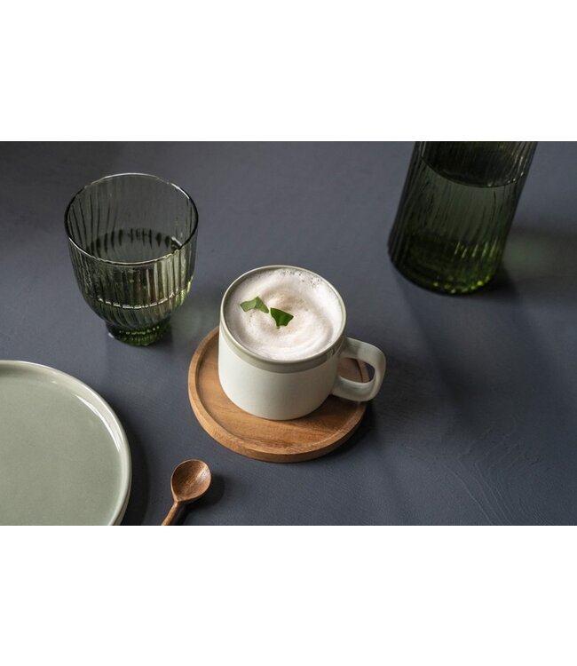 Wooden coaster with edge D 15cm