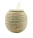 Wicker basket hive shaped - 20x20 cm - beige