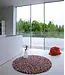 Rond vilten tapijt - kleed bolletjes multicolour D100 cm