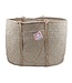 Straw bag with beige leather Medium