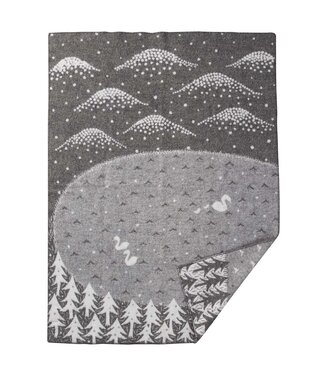 Klippan Blanket Lake in the Valley - grey eco wool 180x130 cm