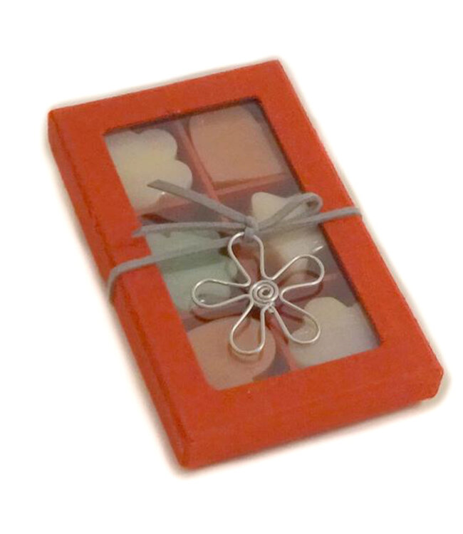 Giftbox with 6 guestsoaps red box