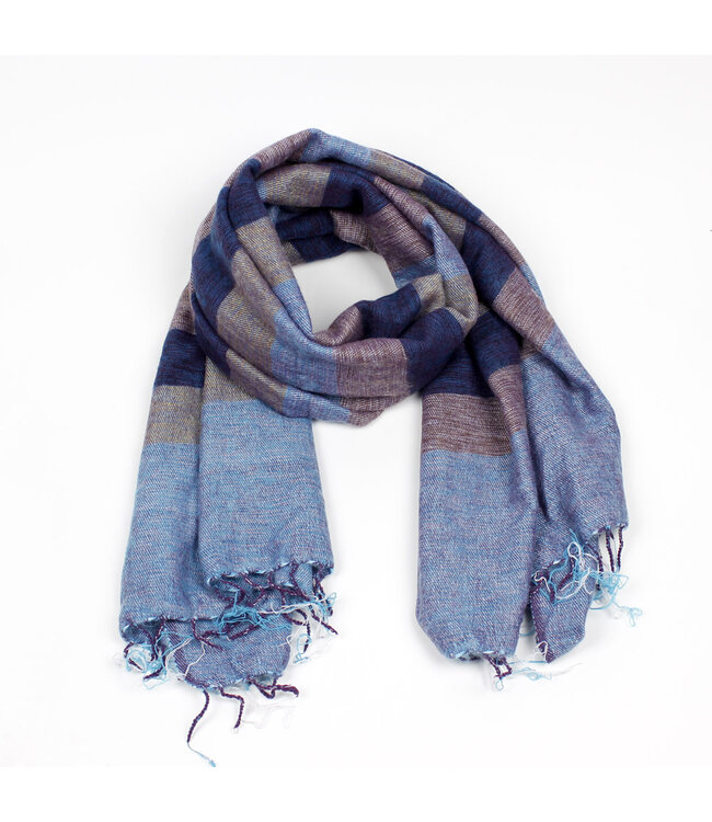 Shawl 180x80 cm (wool-look) denimblue-blue