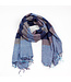 SjaalmetVerhaal Sjaal katoen+acryl (wol-look) 180x80 cm denimblauw-blauw