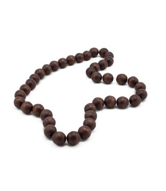 Ketting houten kralen 2 cm - bruin