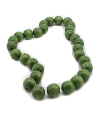 Necklace wooden beads 2,5 cm - green