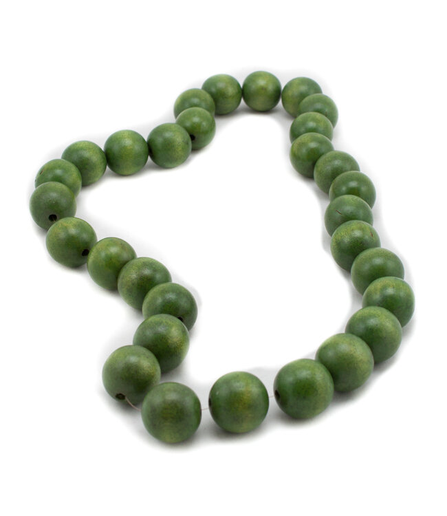 Necklace wooden beads 2,5cm - green
