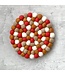 Felt round coaster red - brown - beige D 20 cm