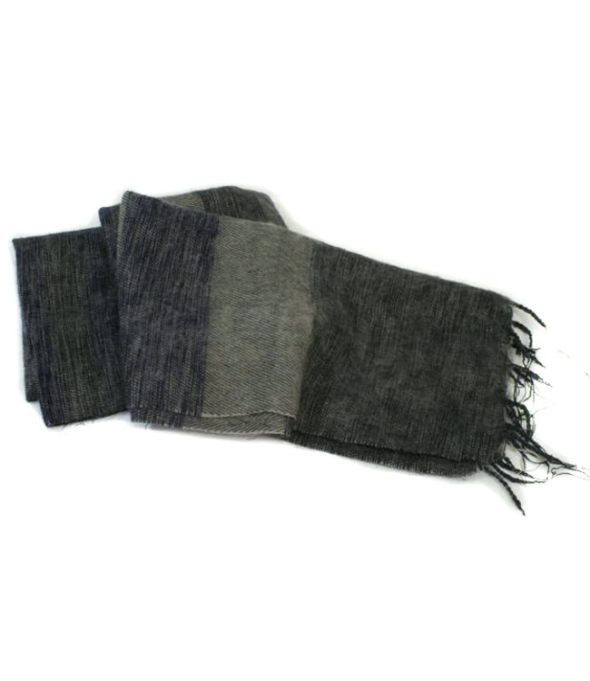 Woolen shawl lilac - grey stripes 180x70cm