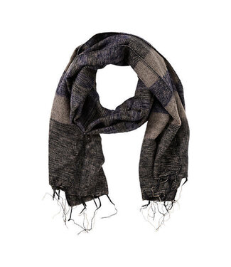 Fair Forward Woolen shawl lilac-grey stripes 180x70cm