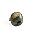 Kazuri Oval ceramic adjustable ring - stripes