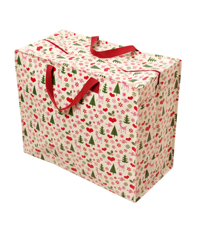 Big storage bag XL - 50's Christmas - recycled plastic 55cm