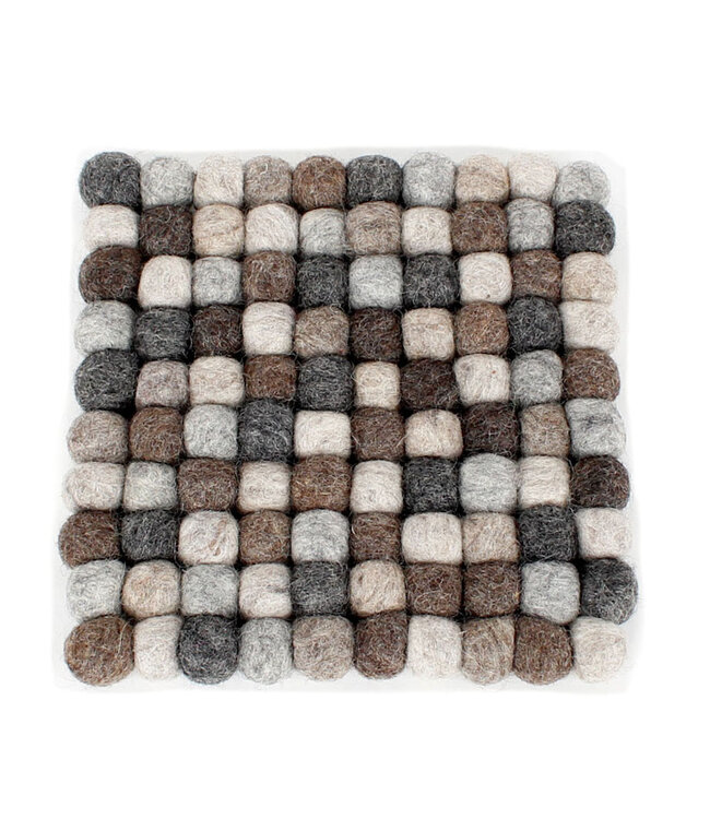 Felt coaster squared grey 20x20 cm