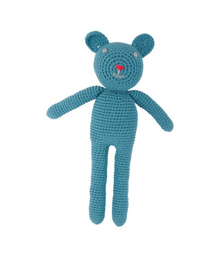 Global Affairs Crochet bear Bobby petrol - organic cotton 30 cm