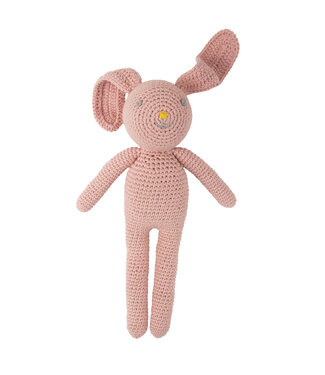 GlobalAffairs Crochet rabbit organic cotton pink 30 cm