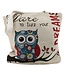 Sarana Shopper jute - cream white with Owl