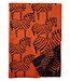 Plaid eco wool zebra orange-black 180x130 cm