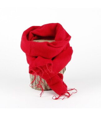 SjaalmetVerhaal Shawl 160x30 cm (wool-look) red