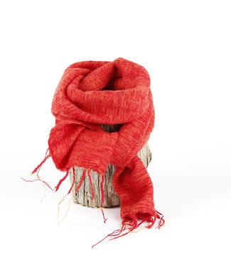 Sjaal met Verhaal Shawl 140x30 cm warm orange (wool-look)