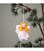 SjaalmetVerhaal Tree decoration felt white angel 7,5 cm