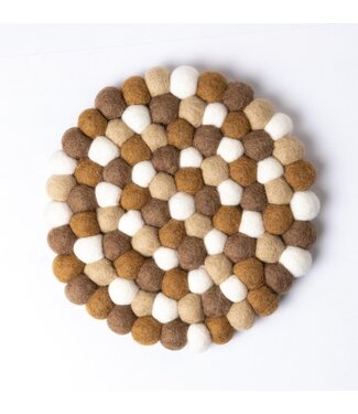 SjaalmetVerhaal Felt coaster round ginger bread 20 cm