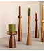 Wooden candleholder mushroom shaped - length 16 cm